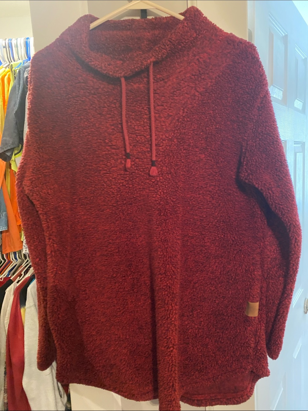 Burgundy Plush Pullover Sweater